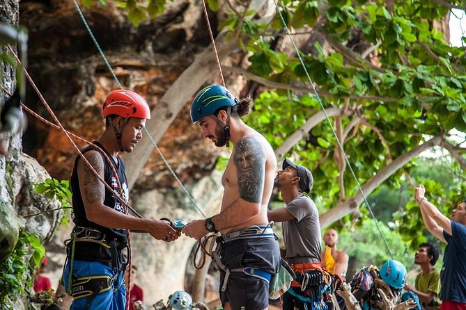 Beginner's Half-Day Rock Climbing Tours at Railay Beach Krabi - Getting there: shop check-in, gear fitting, and the Railay route