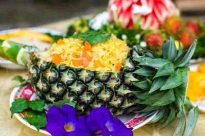 Krabi: Morning/Afternoon Thai Cooking Class at Ya's Cookery - Choosing ingredients on streamside grounds before you cook