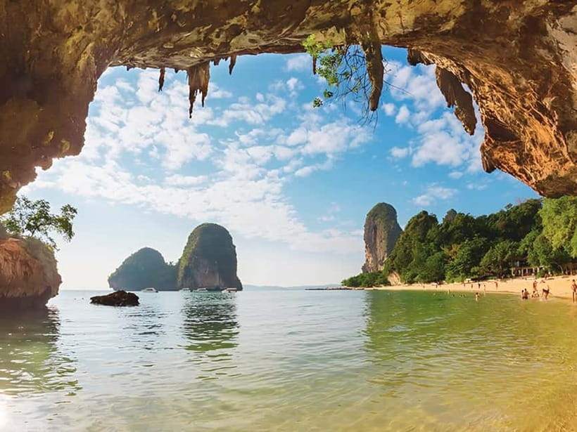 Krabi: Railay Phra Nang & Diamond Cave Sunset Plankton Tour - Diamond Cave: 130 meters of stalactites with an easy walkway